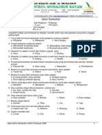 Soal Ujian Semester Ganjil TP. 2014-2015 Mata Pelajaran Prakarya Kelas 7