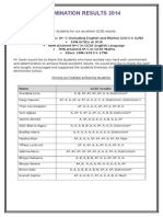 Examination Results 2014 B