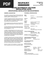 Sx460 Automatic Voltage Regulator (Avr) : Specification, Installation and Adjustments