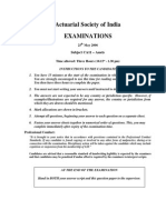 Actuarial Society of India Examinations: Subject CA11 - Assets