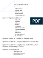 Current by Laws Table of Contents Added Edited Edited March 31 2015