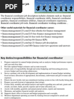 Financial Coordinator Job Description