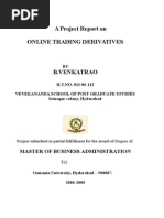 A Project Report On Online Trading Derivatives: Master of Business Administration