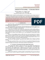 Time Series Data Analysis For Forecasting - A Literature Review