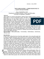 In Defense of Ethno-Philosophy A Brief Response To Kanus Eclecticism Fainos Mangena Filosofia Theoretica 3-1 2014