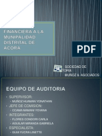 Auditoria Financiera A La Munipalidad Distrital de Acora