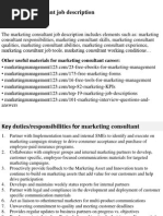 Marketing Consultant Job Description