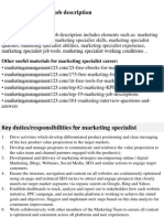 Marketing Specialist Job Description