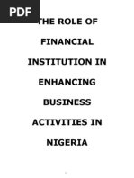 The Role of Financial Institution in Enhancing Business Activities in Nigeria