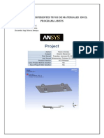 Analisis Con Diferentes Tipos de Materiales en El Programa Ansys