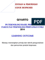 Kuliah 5 Pengunduhan Dan Pemurnian Produk Fermentasi 2014 OK