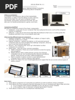 Activity Sheets For Basic Computer Operations