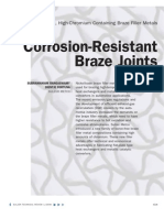 Corrosion-Resistant Braze Joints: Novel, High-Chromium Containing Braze Filler Metals