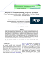 Relationship Among Information Technology Investment, Firm Performance, Innovation and Firm Growth, Case Study: Largest Iranian Manufacturers