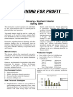 Planning For Profit: Ginseng - Southern Interior Spring 2000