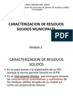 Caracterizacion de Residuos Solidos Municipales