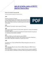 Breve Cronologia de La Lucha Contra El ROTC en La Universidad de Puerto Rico