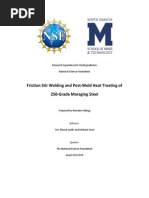 Friction Stir Welding and Post-Weld Heat Treating of Maraging Steel (Final Report)