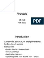 Firewalls: CS 772 Fall 2009