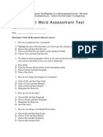 Microsoft Word Assessment Test: Directions: Circle All The Answers That Are Correct