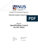 ME2142E Speed or Position Control of A DC Motor