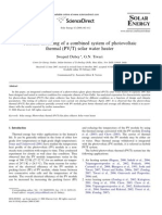 Thermal Modeling of A Combined System of Photovoltaic Thermal PVT Solar Water Heater