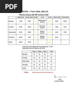 SEMESTER - I Time Table, 2014-15 Theory Classes at IOP Lecture Hall