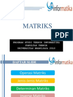 Aljabar Linier Dan Matriks Pertemuan 3 S.D. 6