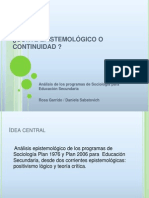 Corte Epistemologico o Continuidad