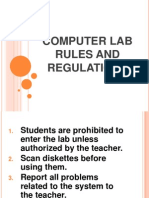 Computer Lab Rules and Regulations