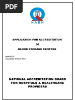 Application For Accreditation OF Blood Storage Centres