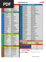 Bus Route List English