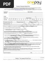 Dispute Form - Prepaid NonReloadable