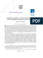 Cattaruzza - Dimensiones Políticas y Cuestiones Historiográficas en Las Investigaciones Históricas Sobre La Memoria