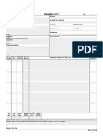 Packing List: This Packing List Must Be Completed in English