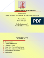 Heat Sink For Computer & Electronic Cooling Presented By: Rohit S. Hajare Under Guidance of Prof. Dr. Mrs. S.S.Sane