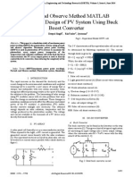 Perturb and Observe Method MATLAB Simulink and Design of PV System Using Buck Boost Converter