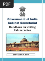 Cabinet Secretariat - Handbook On Cabinet Notes