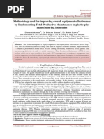 Methodology Used For Improving Overall Equipment Effectiveness by Implementing Total Productive Maintenance in Plastic Pipe Manufacturing Industries