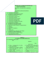 Clasificación de Los Yacimientos Minerales