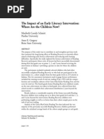 The Impact of An Early Literacy Intervention: Where Are The Children Now?