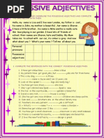 Personal Pronouns Possessive Adjectives