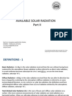 Available Solar Radiation - Part II