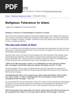 Religious Tolerance in Islam