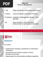 What Constitutes A Theoretical Contribution by David A Whetten Summary