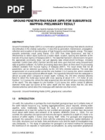 Ground Penetrating Radar (GPR) For Subsurface