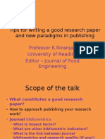 Tips For Writing A Good Research Paper and New Paradigms in Publishing