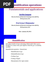 Humidification Operations: Fundamentals and Applications