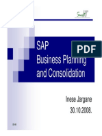 SAP Business Planning and Consolidation and Consolidation: Inese Jargane 30.10.2008