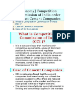 (Economy) Competition Commission of India Order Against Cement Companies